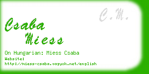 csaba miess business card